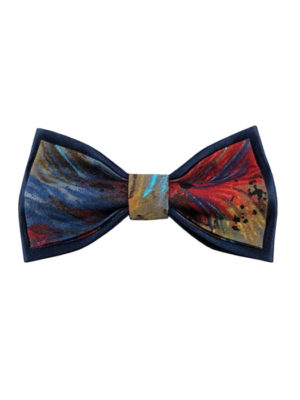Abstract Blue Print Bow Tie